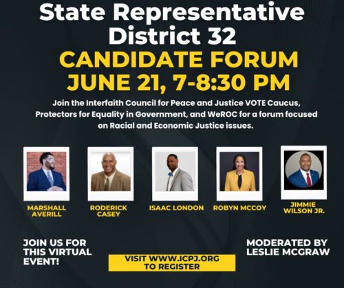 State Representative District 32 Candidate Forum: Tuesday  June 21, 7-8:30 pm
