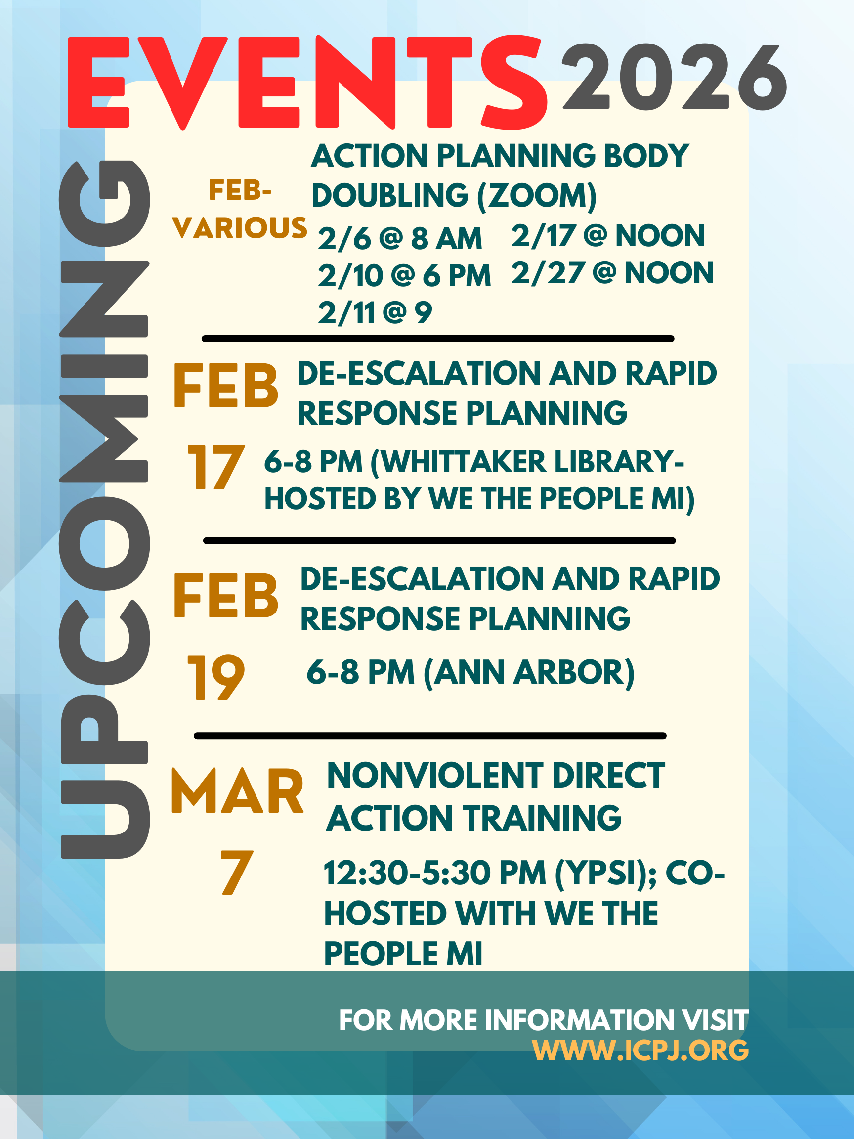De-escalation and Rapid Response Upcoming Trainings