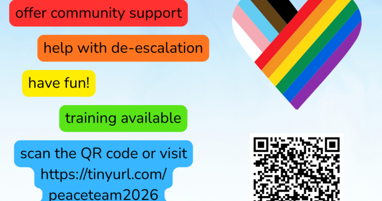Volunteer for Peace Team at Ypsi Pride 2026